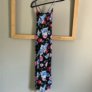 Rouje black floral midi dress size 40